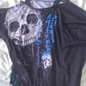 Black and blue rock ‘n’ roll shirt